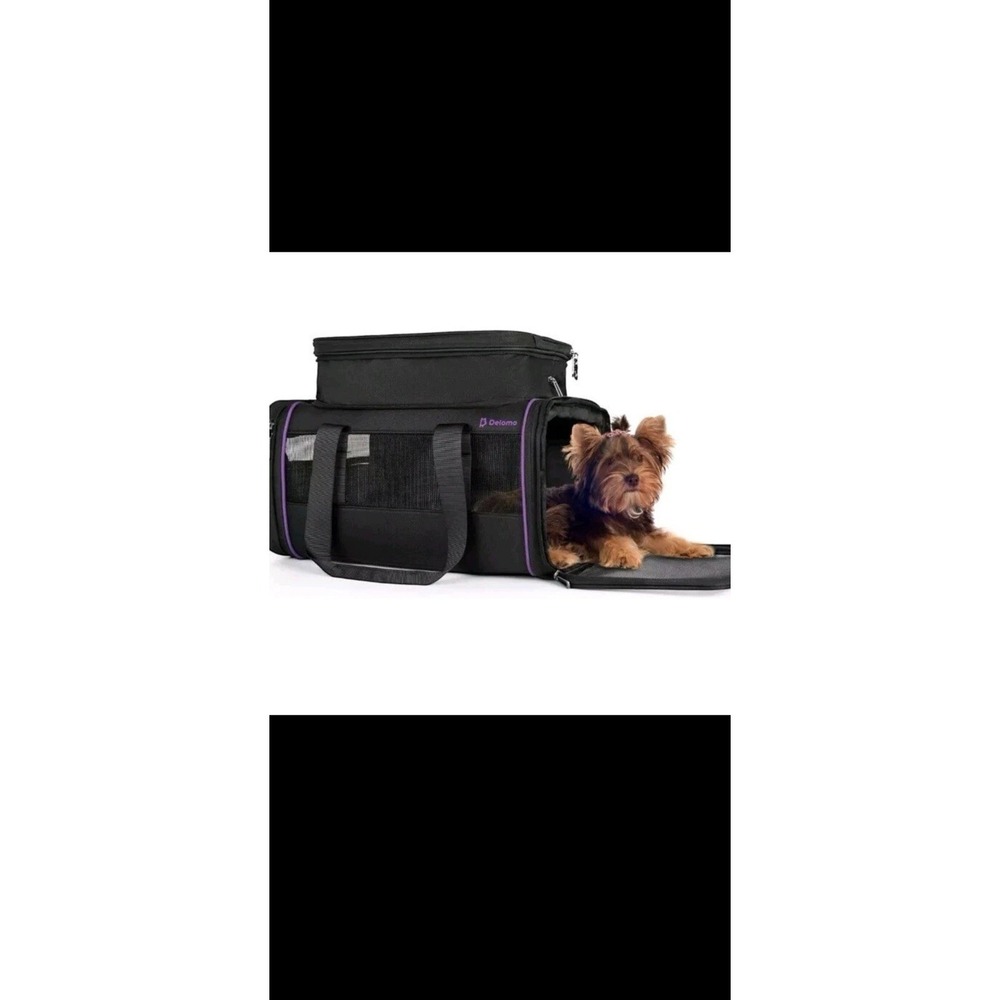 DELOMO Pet Airline Approved Cat and Small Dog Carrier 17"L x 11"W x 8.6"H